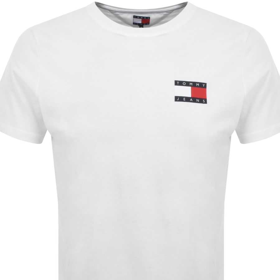 Tommy Jeans White Slim 100 Cotton Essential Flag T Shirt X Small Mens